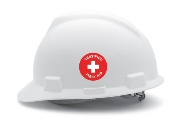 Hard hat 2in round sticker image